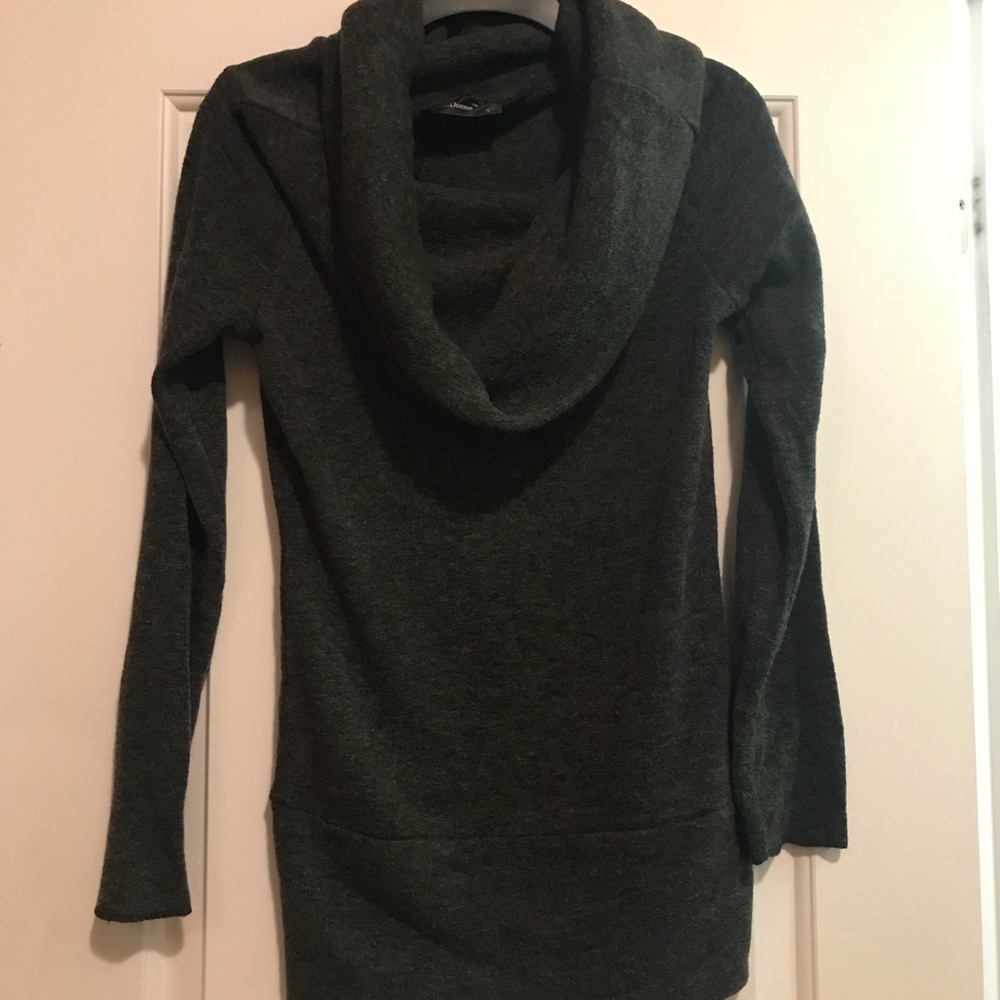 Charcoal gray sweater tunic